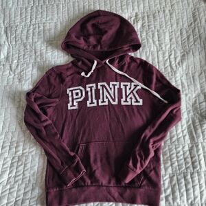 PINK Victoria Secret Maroon Light Weight Hoodie